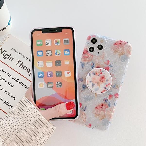 Iphone 11 Pro Max futrālis ar ziediem un turētāju - divi modeļi