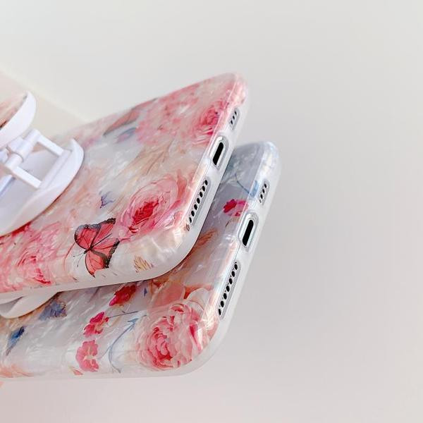 Iphone 11 Pro Max futrālis ar ziediem un turētāju - divi modeļi