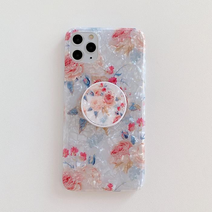 Iphone 11 Pro Max futrālis ar ziediem un turētāju - divi modeļi
