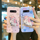 Ükssarviku hoidjaga silikoonümbris Samsung S10 jaoks