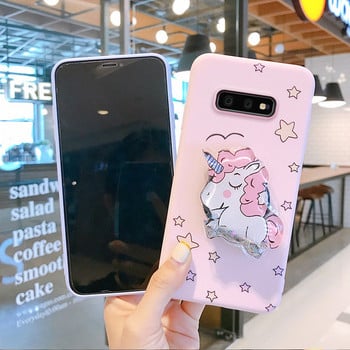 Силиконов калъф с държач еднорог  за Samsung S10