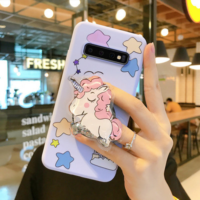 Ükssarviku hoidjaga silikoonümbris Samsung S10 jaoks