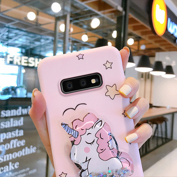 Ükssarviku hoidjaga silikoonümbris Samsung S10 jaoks