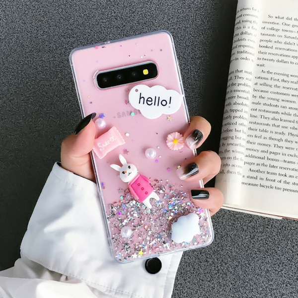 Átlátszó szilikon tok Samsung S10-hez 3D elemmel