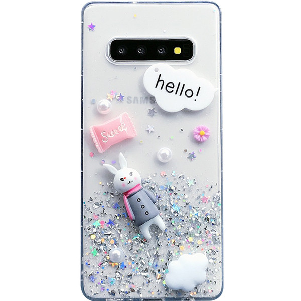 Átlátszó szilikon tok Samsung S10-hez 3D elemmel