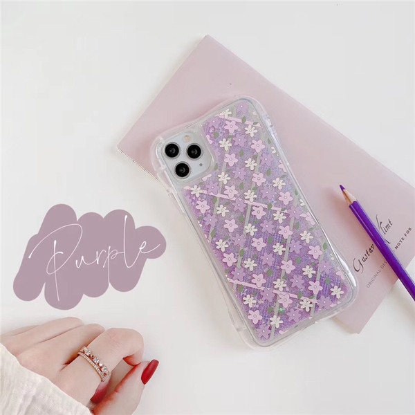 Διαφανής θήκη σιλικόνης με λουλούδια σε μωβ χρώμα