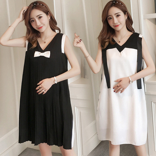 Sieviešu kleita grūtniecēm melnā krāsā