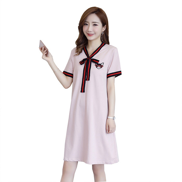 Modern nyári ruha terhes nők számára, rövid ujjú szalaggal