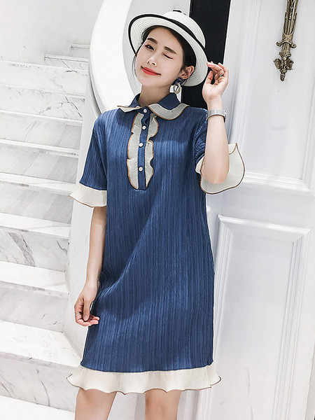 Uue mudeli lühikeste varrukatega naiste kleit rasedatele