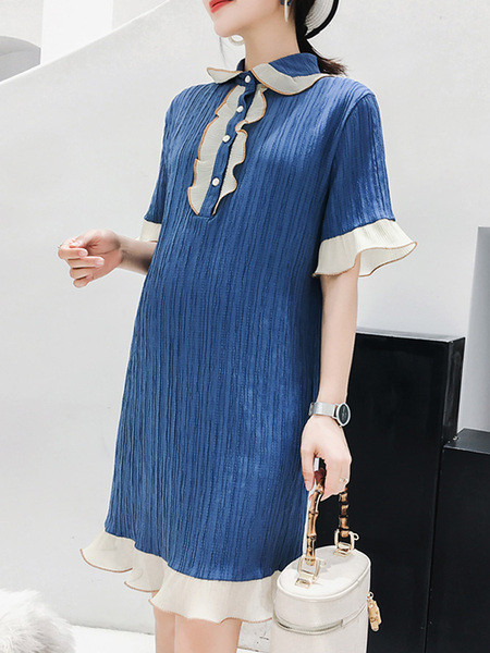 Uue mudeli lühikeste varrukatega naiste kleit rasedatele