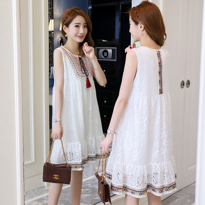 Női széles csipkeruha terhes nők számára