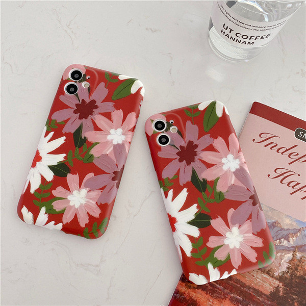 Többszínű tok Iphone 11-hez virágokkal