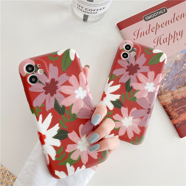 Többszínű tok Iphone 11-hez virágokkal