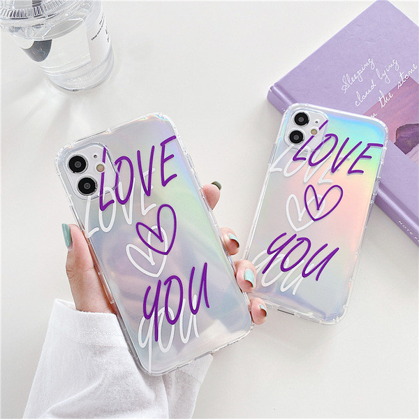 Husa din silicon pentru Iphone 11 cu inscriptia LOVE YOU