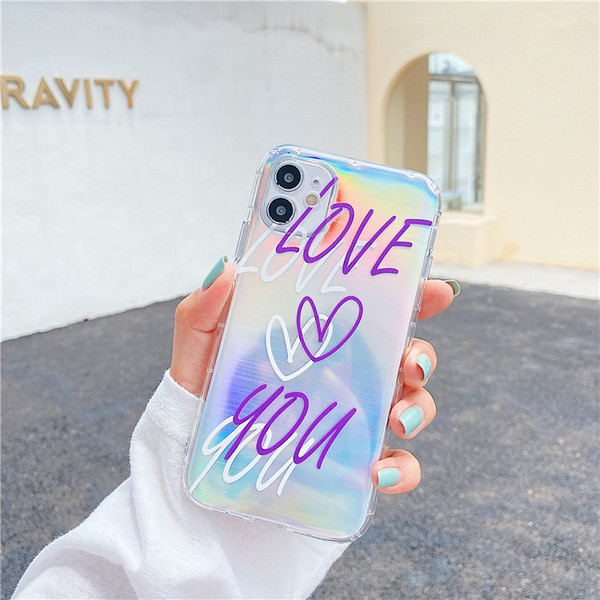 Husa din silicon pentru Iphone 11 cu inscriptia LOVE YOU