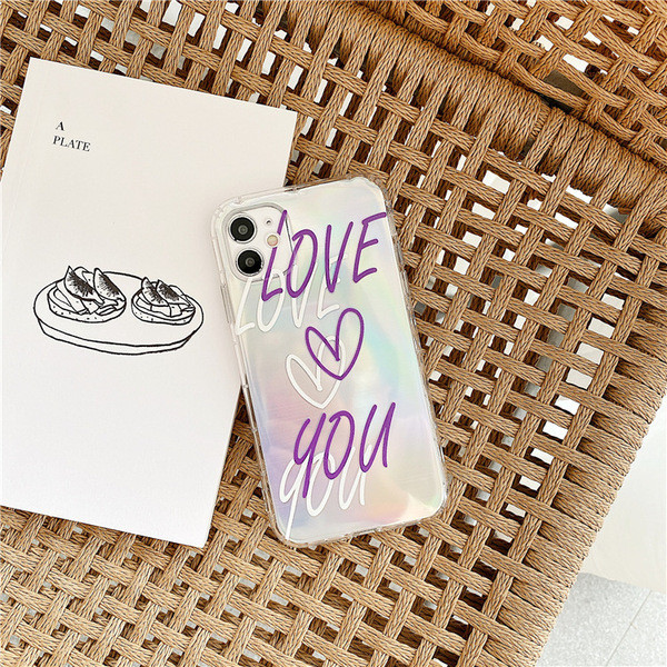 Husa din silicon pentru Iphone 11 cu inscriptia LOVE YOU