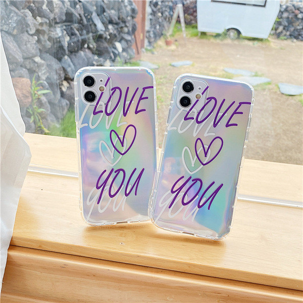 Husa din silicon pentru Iphone 11 cu inscriptia LOVE YOU