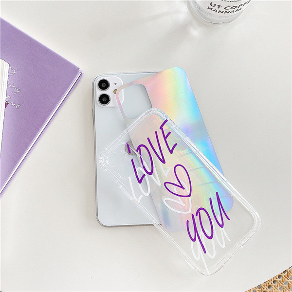 Husa din silicon pentru Iphone 11 cu inscriptia LOVE YOU