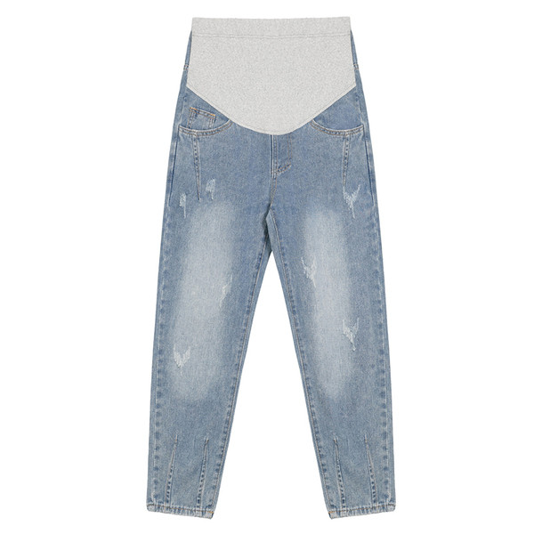 Naujas moteriškų džinsinių kelnių modelis nėščiosioms