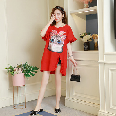 Kismamaruha színes rátéttel és széles ujjakkal