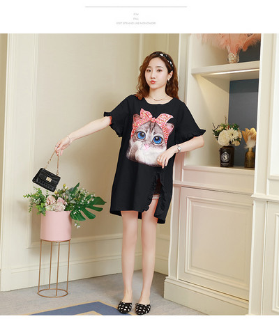 Kismamaruha színes rátéttel és széles ujjakkal