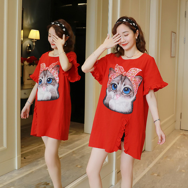 Kismamaruha színes rátéttel és széles ujjakkal