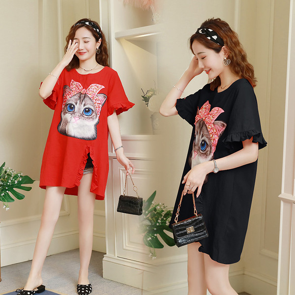 Kismamaruha színes rátéttel és széles ujjakkal