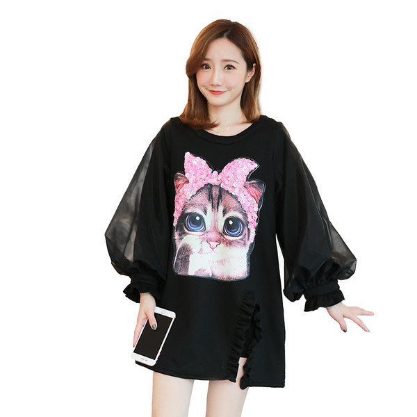 Kismamaruha színes rátéttel és széles ujjakkal