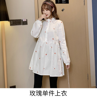 Naujo modelio moteriški marškinėliai balti nėščiosioms