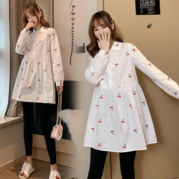 Naujo modelio moteriški marškinėliai balti nėščiosioms