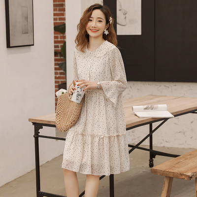 Φόρεμα με οβάλ λαιμόκοψη και μακριά μανίκια για έγκυες γυναίκες