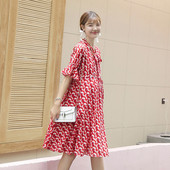 Rochie de dama cu maneca scurta pentru gravide in doua culori