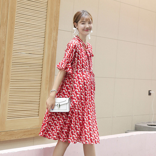 Rochie de dama cu maneca scurta pentru gravide in doua culori