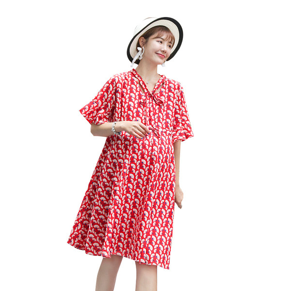 Rochie de dama cu maneca scurta pentru gravide in doua culori