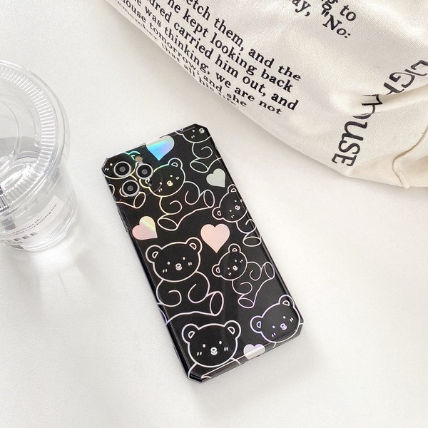 Калъф за Iphone 11 Pro Max с мече в черен цвят