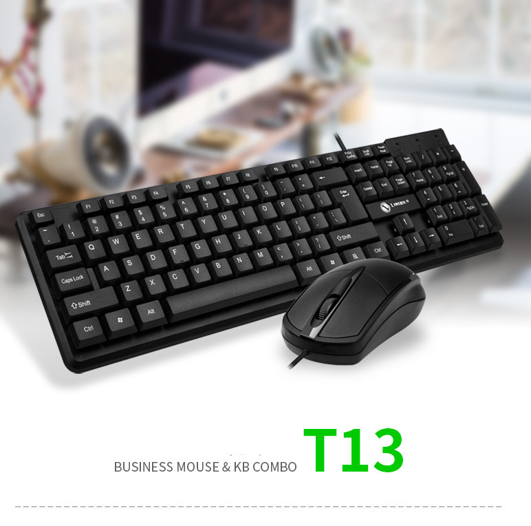 Limei T13 USB kabeļa tastatūra un datora pele - ūdensizturīga
