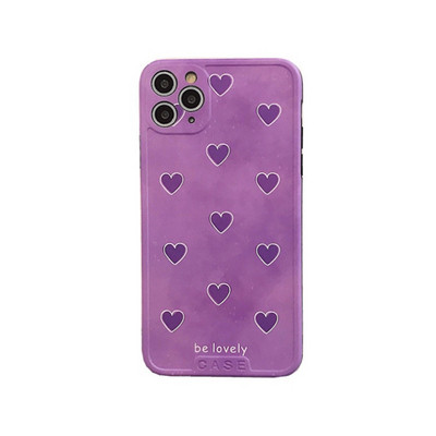 Θήκη για Iphone 11 Pro Max σε μωβ χρώμα και καρδιές - δύο μοντέλα