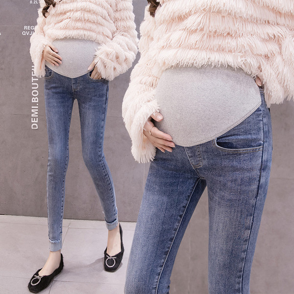 Magas derékú női farmer új modellje terhes nők számára