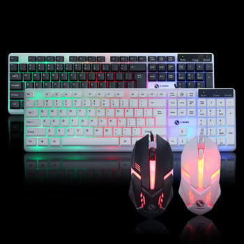 Limei T11 светеща USB клавиатура и мишка