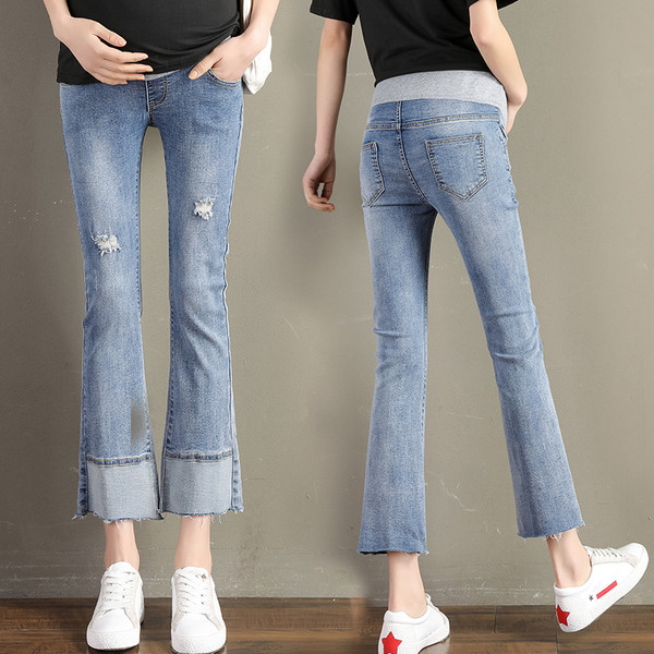 Jauns sieviešu džinsu modelis grūtniecēm ar saplēstiem motīviem - vairāki modeļi