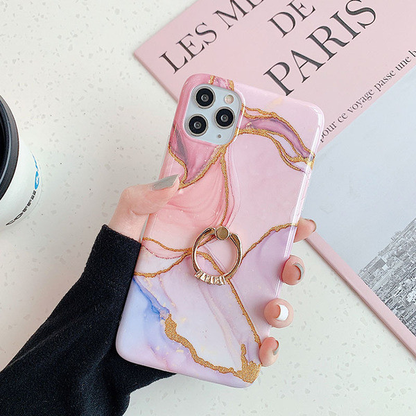 Husa multicolora cu efect de marmura pentru iPhone 11 Pro Max