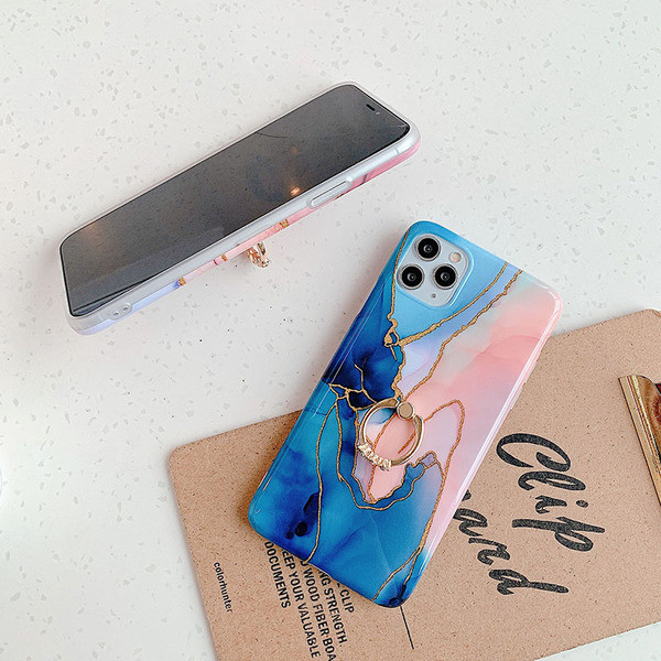 Husa multicolora cu efect de marmura pentru iPhone 11 Pro Max