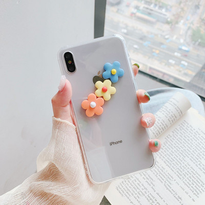 Θήκη σιλικόνης για iPhone X / XS με 3D λουλούδια - δύο μοντέλα