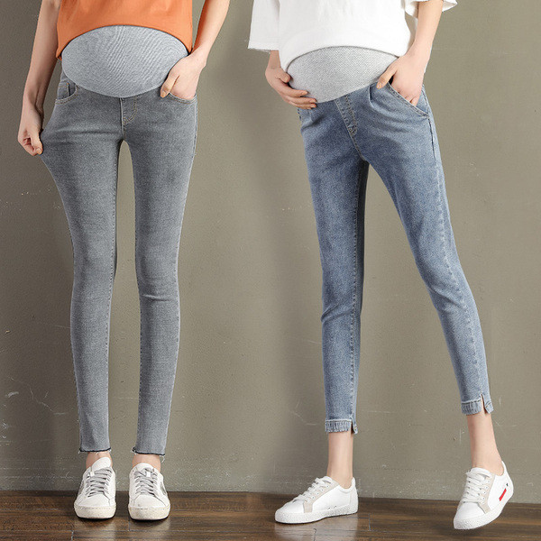 Női rugalmas farmer új modell magas derékkal terhes nők számára