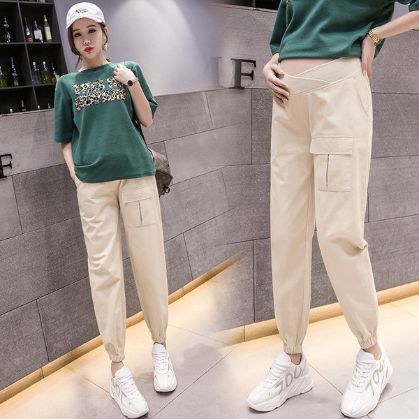 Γυναικείο παντελόνι για έγκυες γυναίκες με τσέπη και ελαστικό στον αστράγαλο