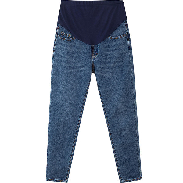 Šiuolaikiniai džinsai nėščioms moterims tiesus modelis