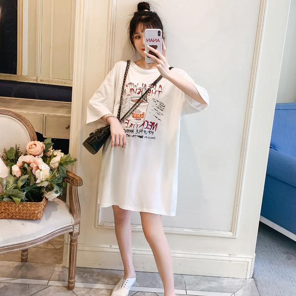 Naiste lai ovaalse kaelusega T-särk rasedatele naistele