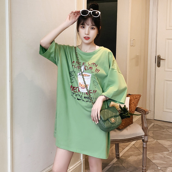 Naiste lai ovaalse kaelusega T-särk rasedatele naistele