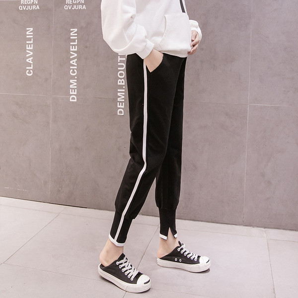 Γυναικείο, μακρύ παντελόνι για έγκυες γυναίκες με άκρη