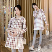 Moteriška languota tunika nėščiosioms ilgomis rankovėmis ir kaklaraiščiais